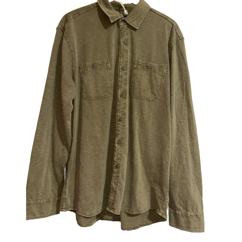 Grayers Men’s NWT Flex Everyday Knit Button Down Shirt size XL Olive Green